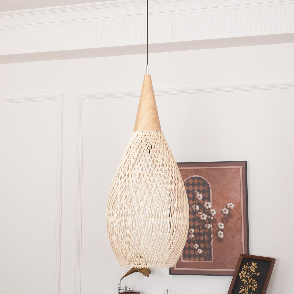 Solavn Rattan-Holz-Pendelleuchte