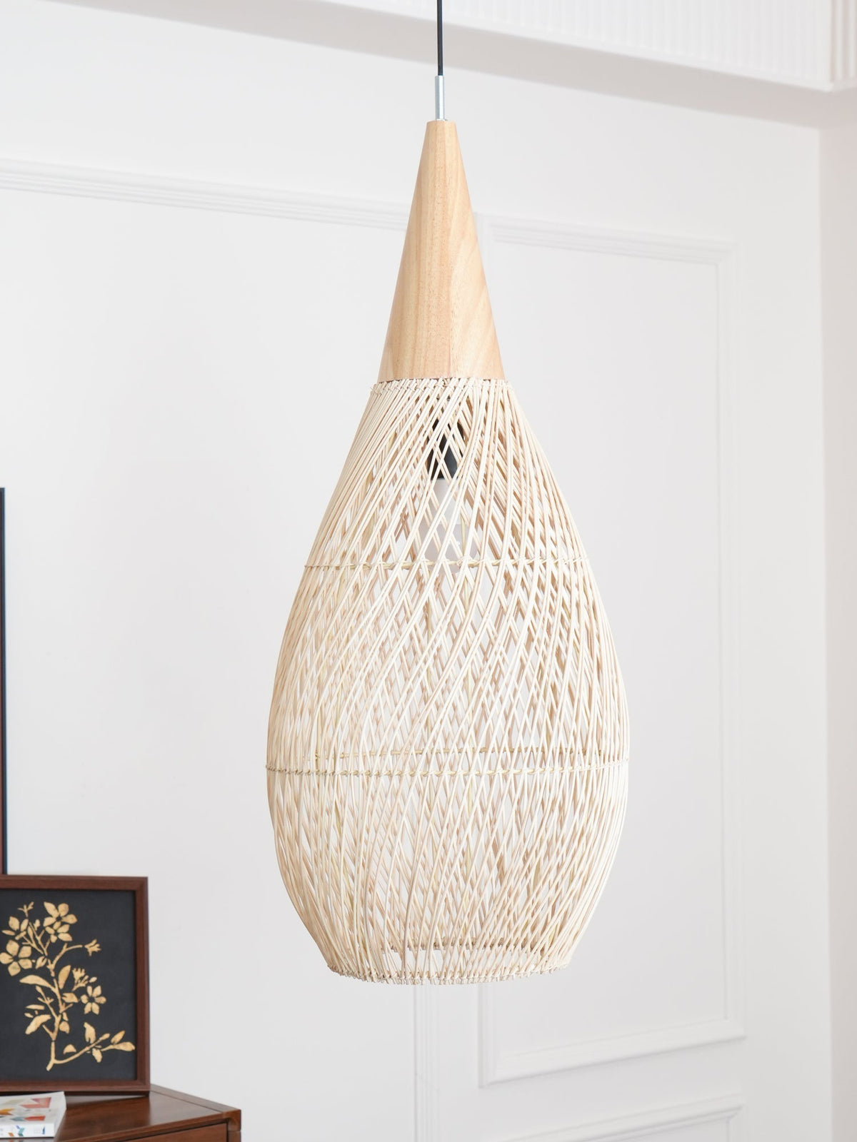 Solavn Rattan-Holz-Pendelleuchte