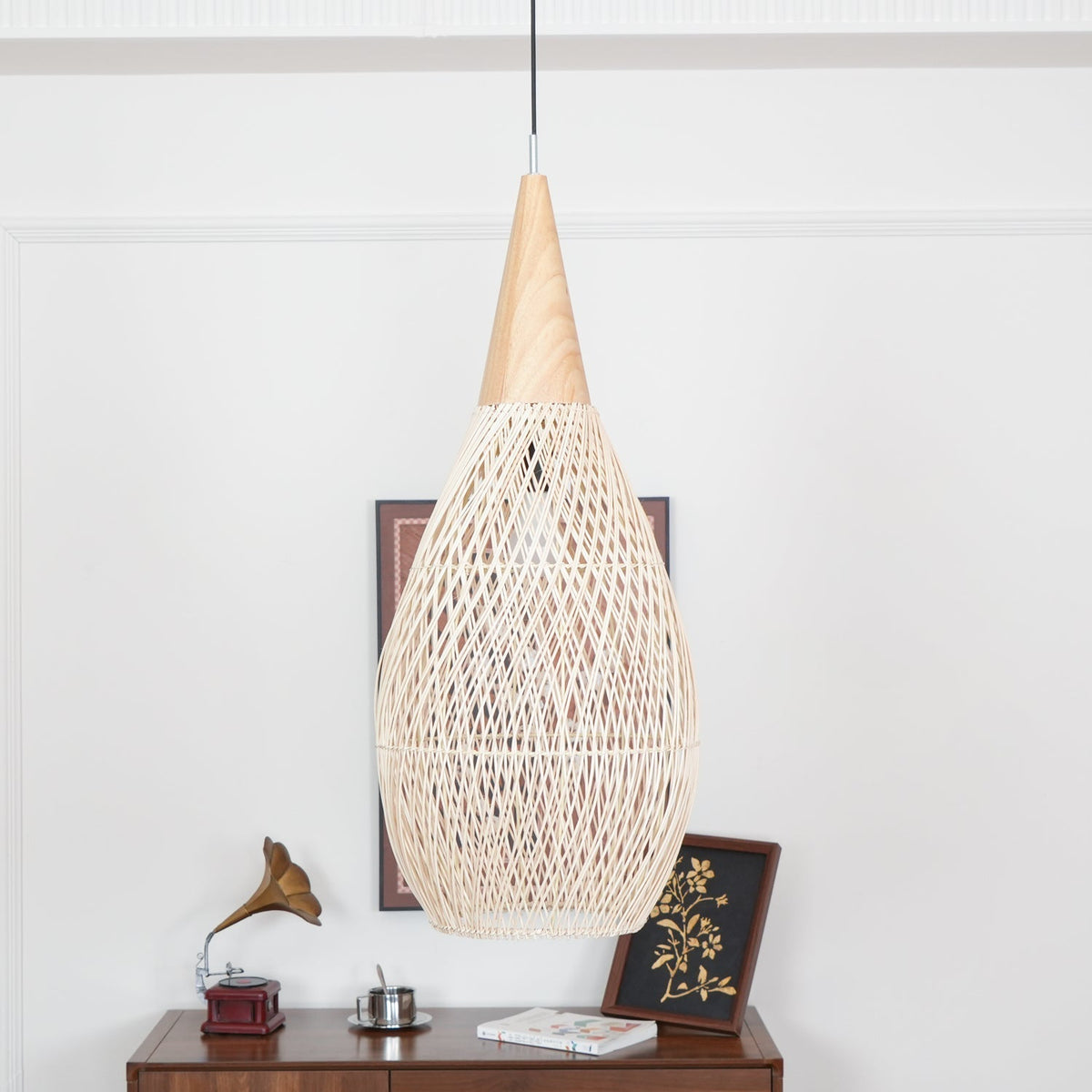 Solavn Rattan-Holz-Pendelleuchte