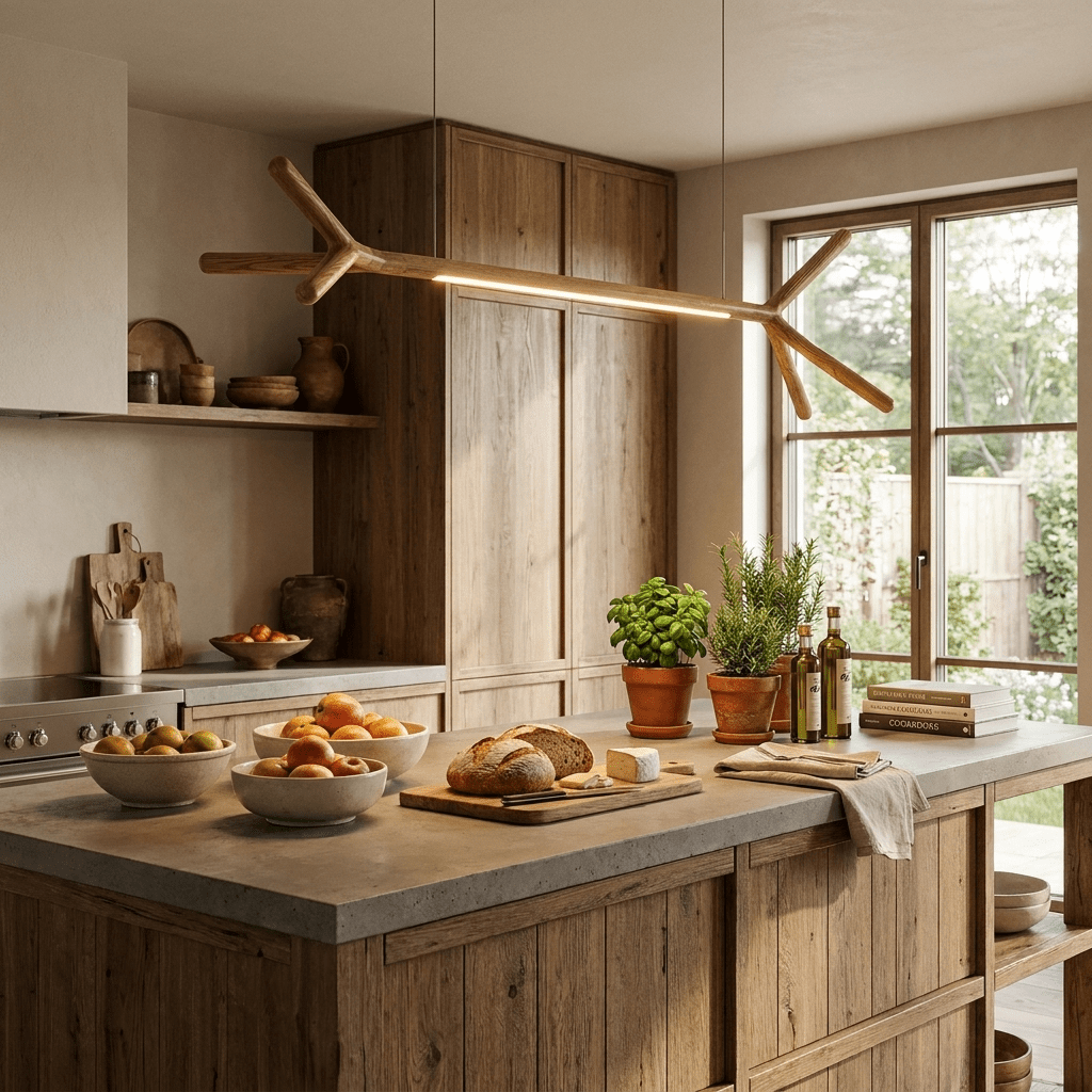 Sylanora Pendelleuchte aus Holz linear