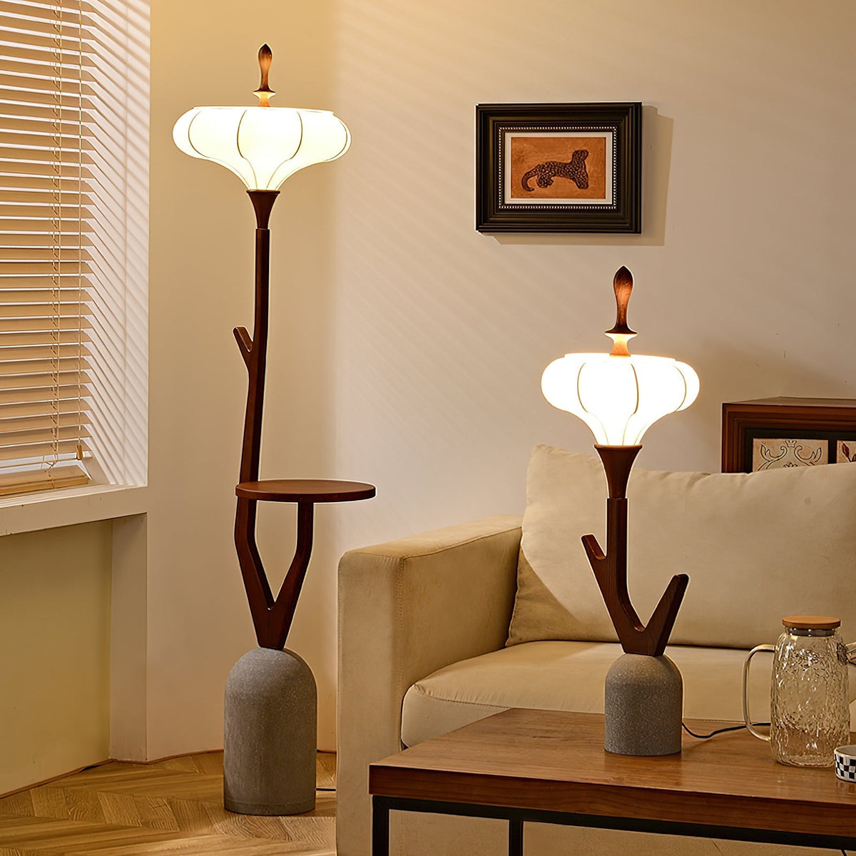 Flor Fashion Holz-Stehleuchte