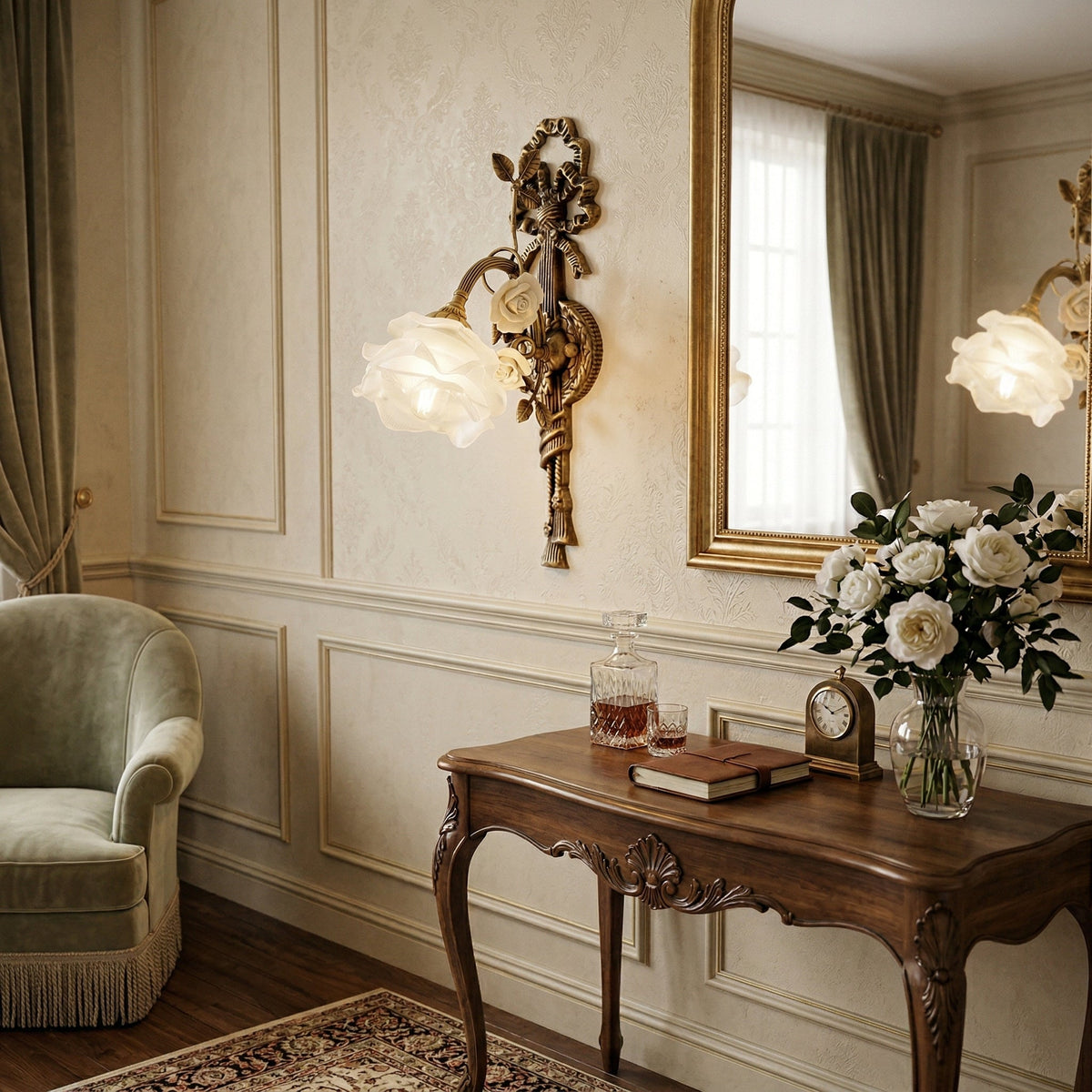 Valmora Wandleuchte Bronze Art Nouveau Wohnzimmer | Cielum
