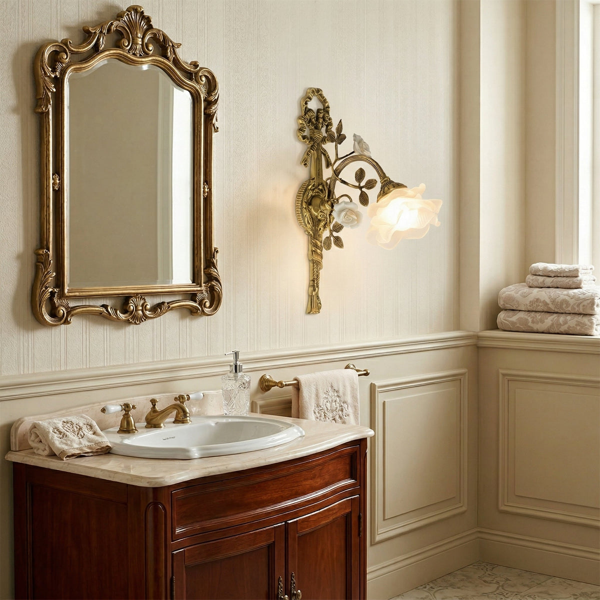 Valmora Wandleuchte Bronze Art Nouveau Wohnzimmer | Cielum