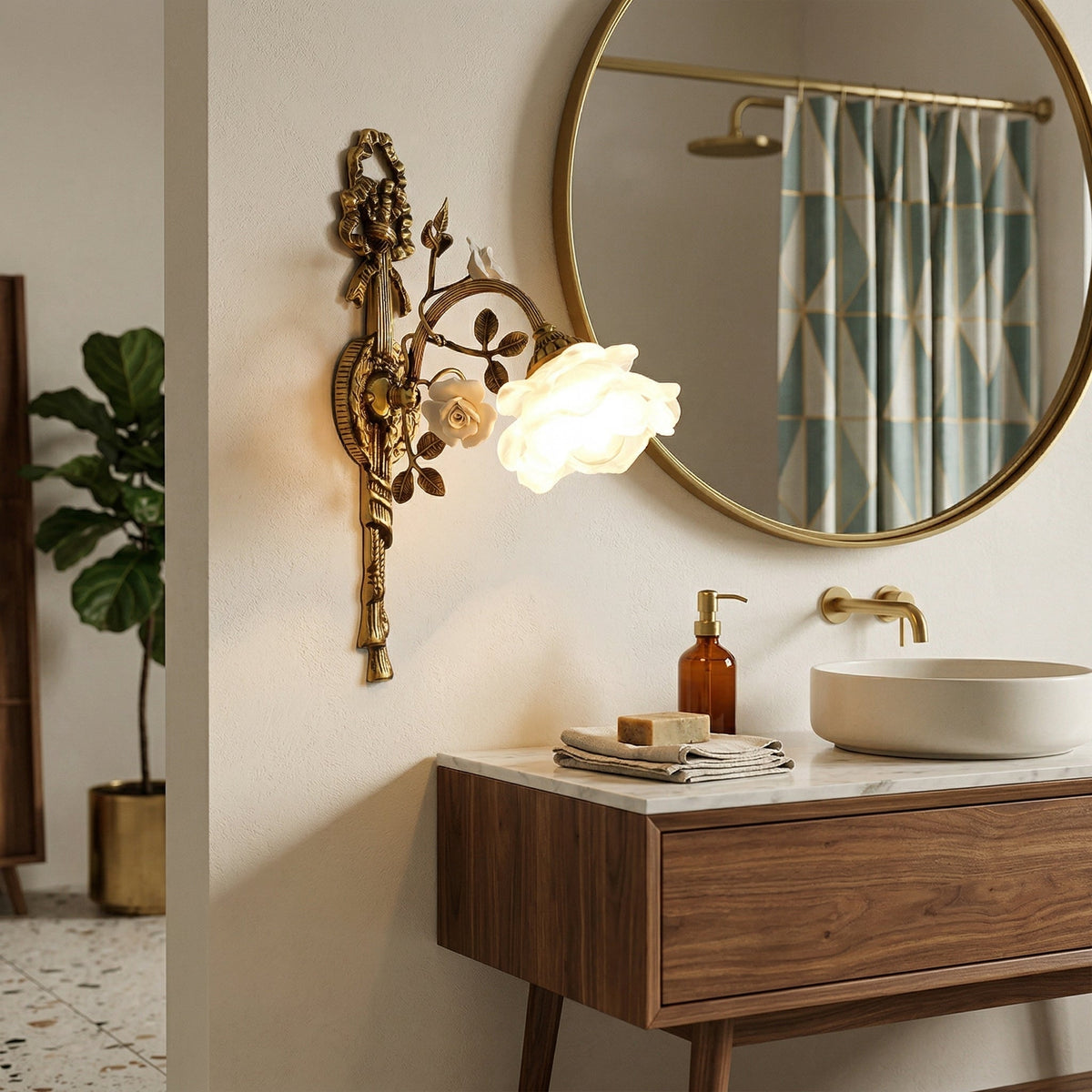 Valmora Wandleuchte Bronze Art Nouveau Wohnzimmer | Cielum