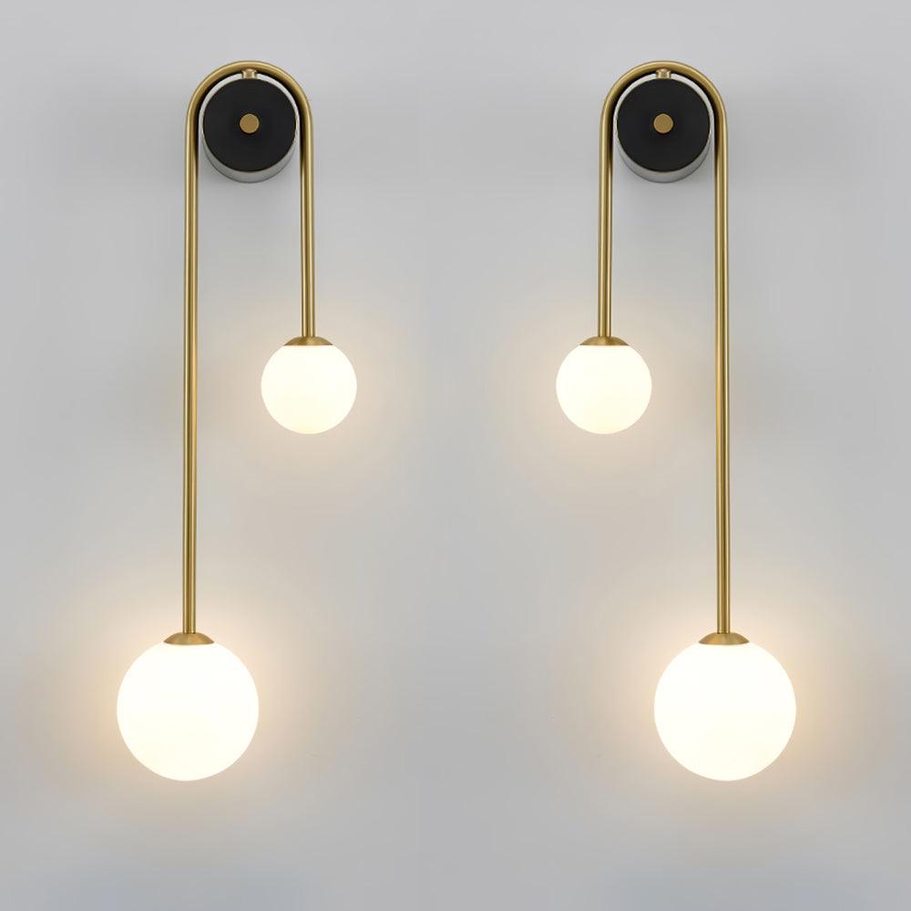 Teveny zeitgenössische minimalistische Wandleuchte aus Messing und Glas in Bogenform