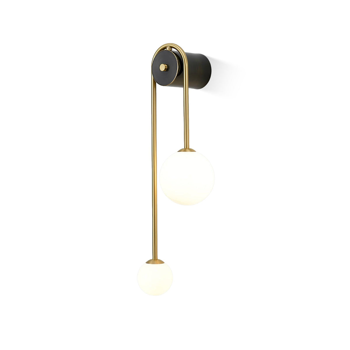 Teveny zeitgenössische minimalistische Wandleuchte aus Messing und Glas in Bogenform