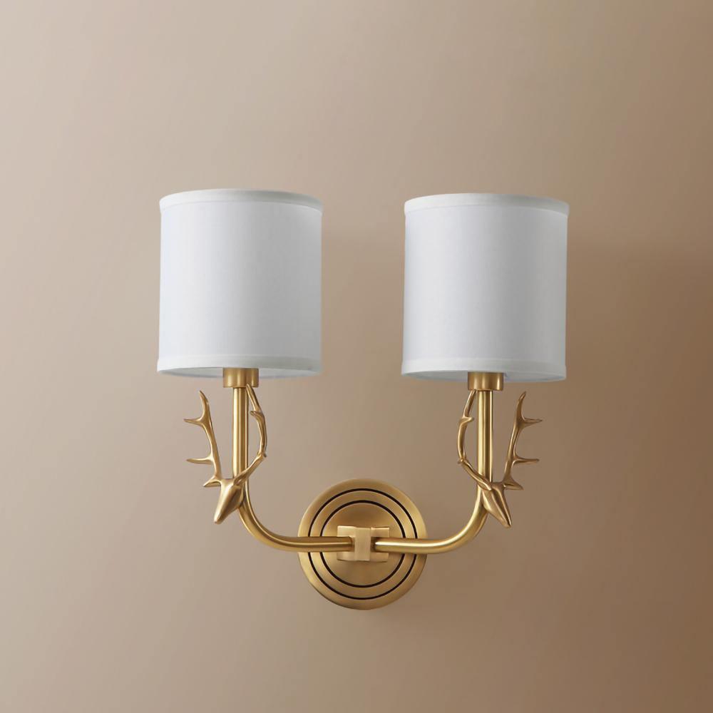 Auriviella Elegance Hirschkopf-Wandleuchte aus Messing