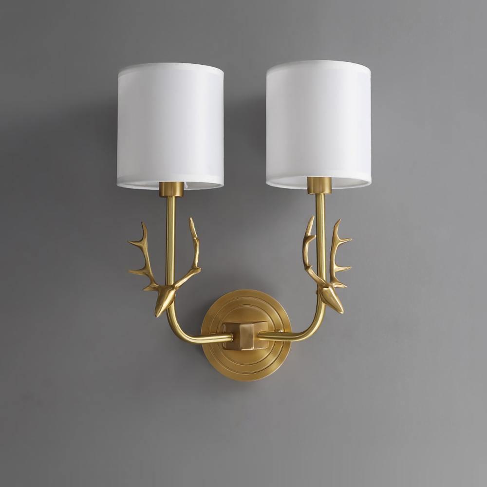 Auriviella Elegance Hirschkopf-Wandleuchte aus Messing