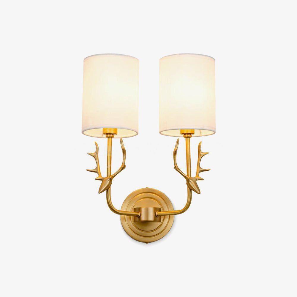 Auriviella Elegance Hirschkopf-Wandleuchte aus Messing
