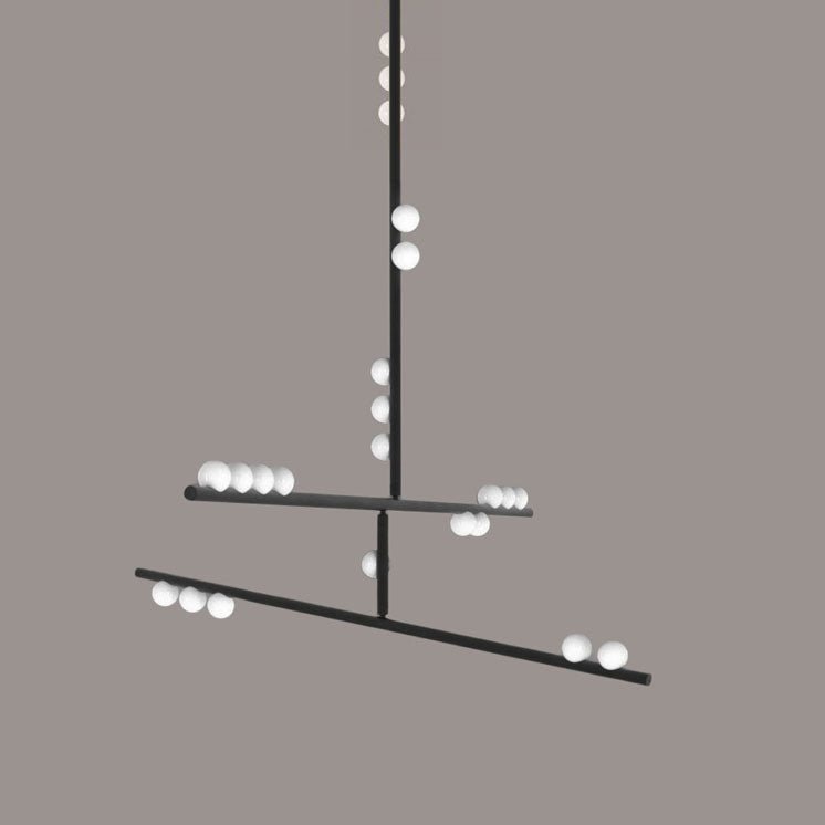 Bara Geometrische Messing-Lineare Pendelleuchte Kronleuchter