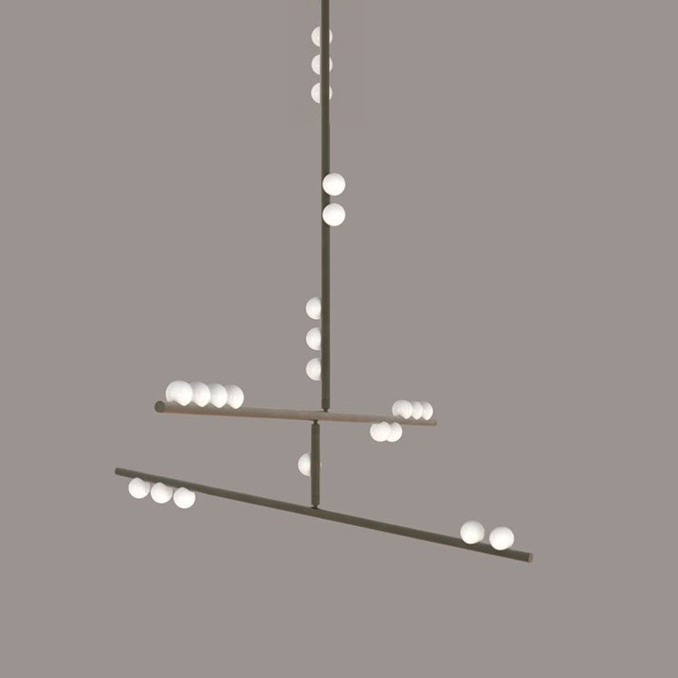 Bara Geometrische Messing-Lineare Pendelleuchte Kronleuchter