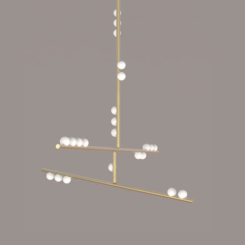 Bara Geometrische Messing-Lineare Pendelleuchte Kronleuchter