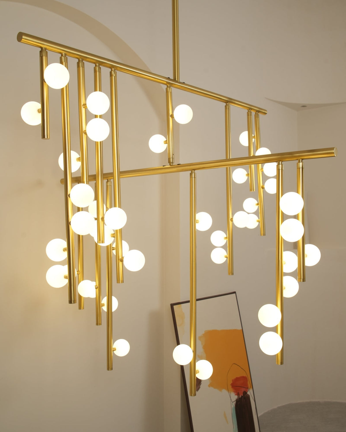 Bara Geometrische Messing-Lineare Pendelleuchte Kronleuchter