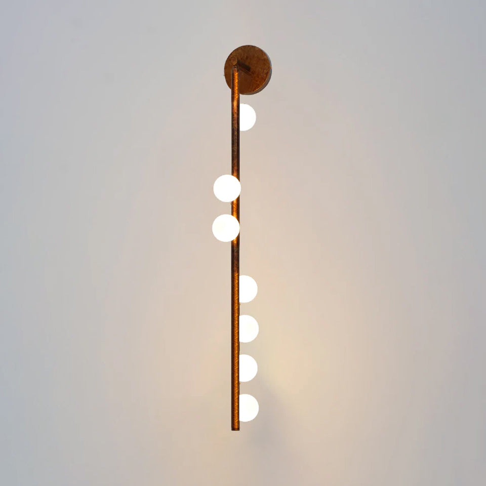 Rory zeitgenössische minimalistische Röhren-Wandleuchte aus Messing und Glas