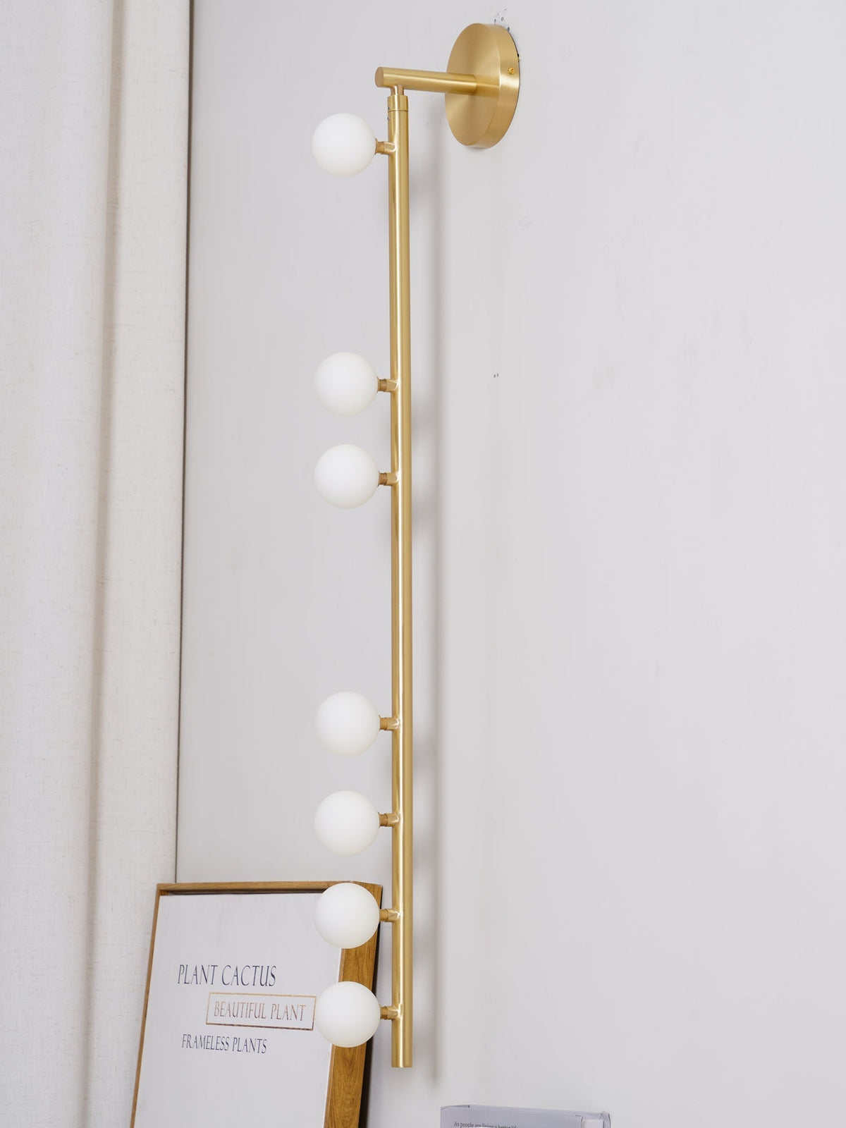 Pamela Röhren-Wandleuchte aus Messing und Glas mit Stecker