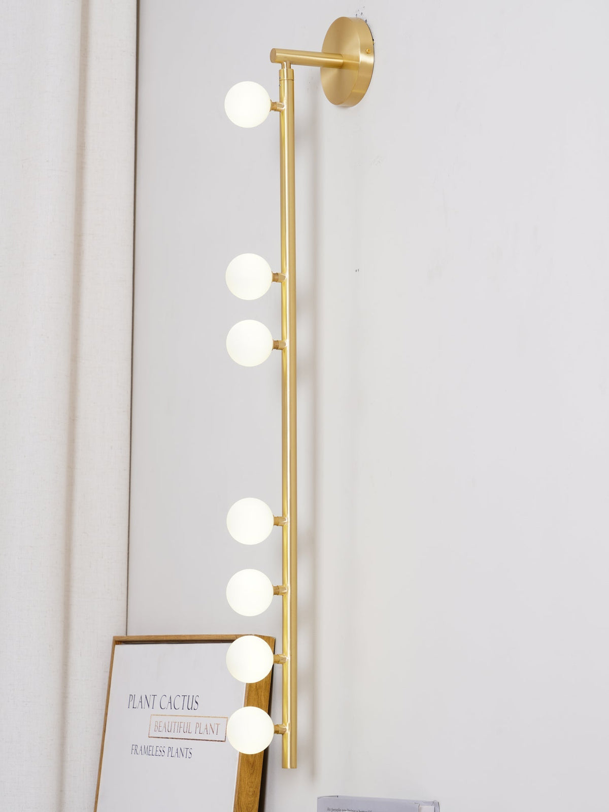 Pamela Röhren-Wandleuchte aus Messing und Glas mit Stecker