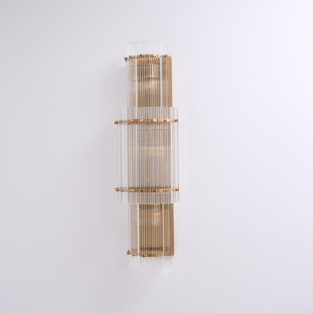 Liorivise Wandleuchte mit mehrlagigen Glaskolben in Kupfer modern vertikal