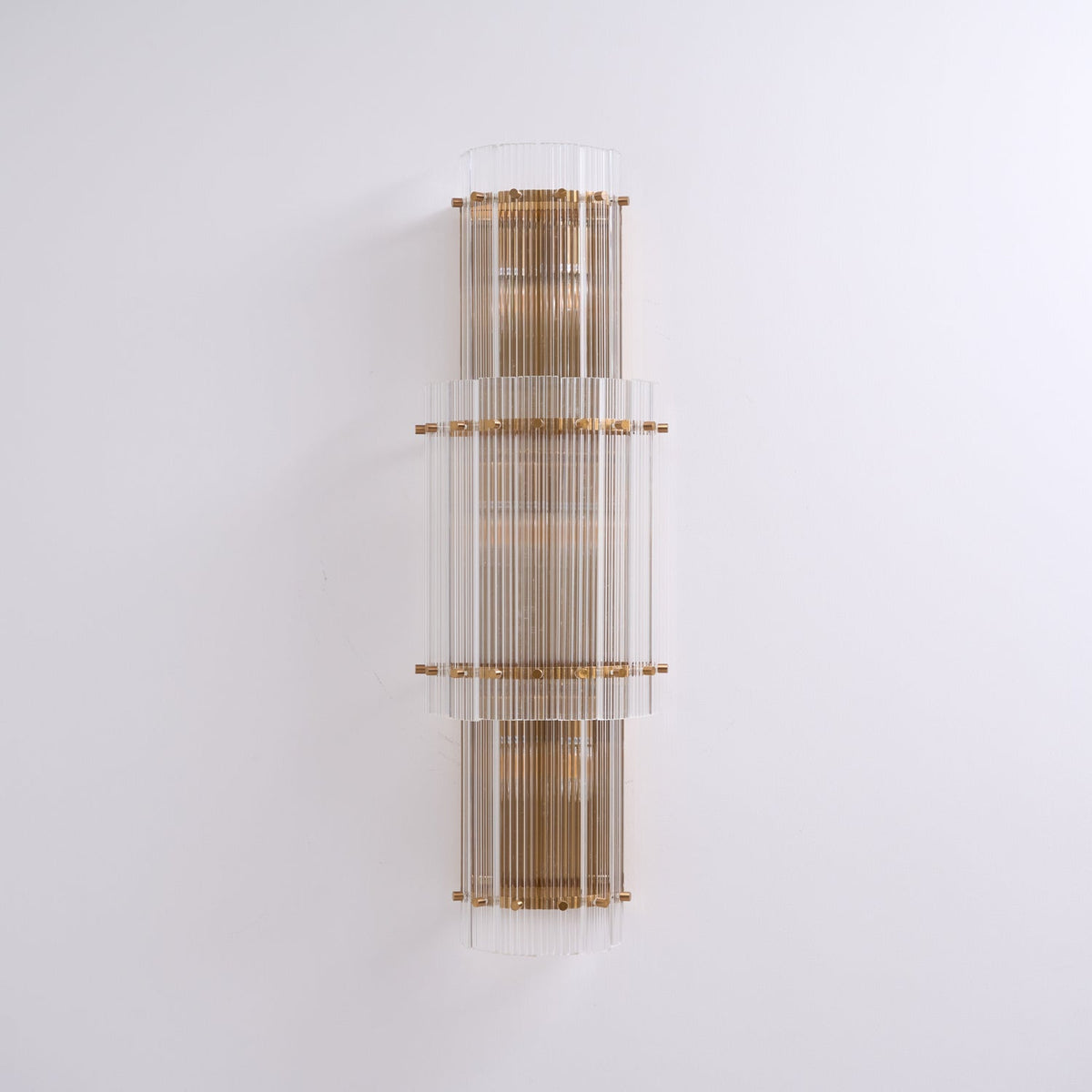 Liorivise Wandleuchte mit mehrlagigen Glaskolben in Kupfer modern vertikal