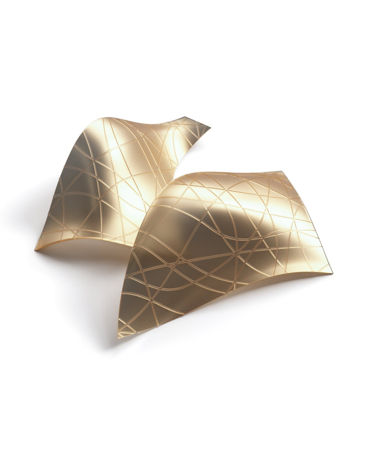 Alnoror Pendelleuchte aus Gold in skulpturaler Form
