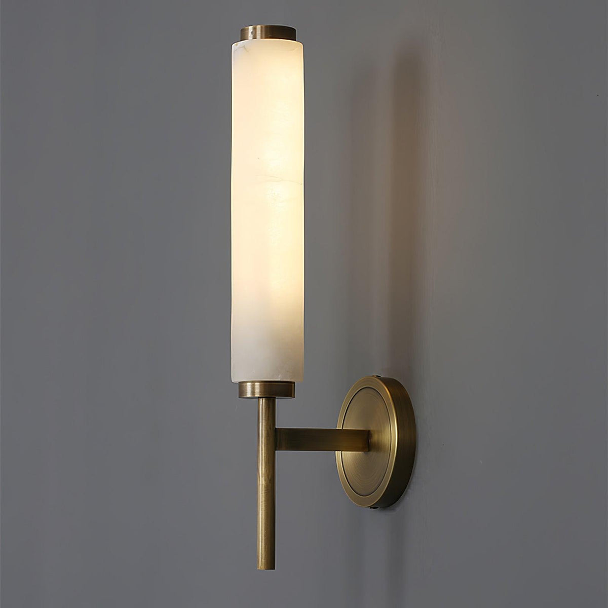 Jern Art-Déco-Wandleuchte aus Alabaster
