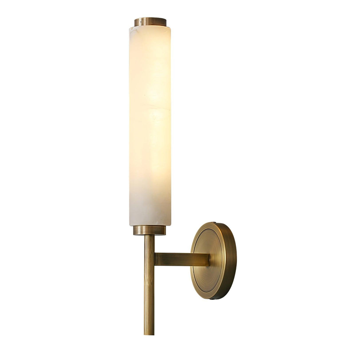 Jern Art-Déco-Wandleuchte aus Alabaster