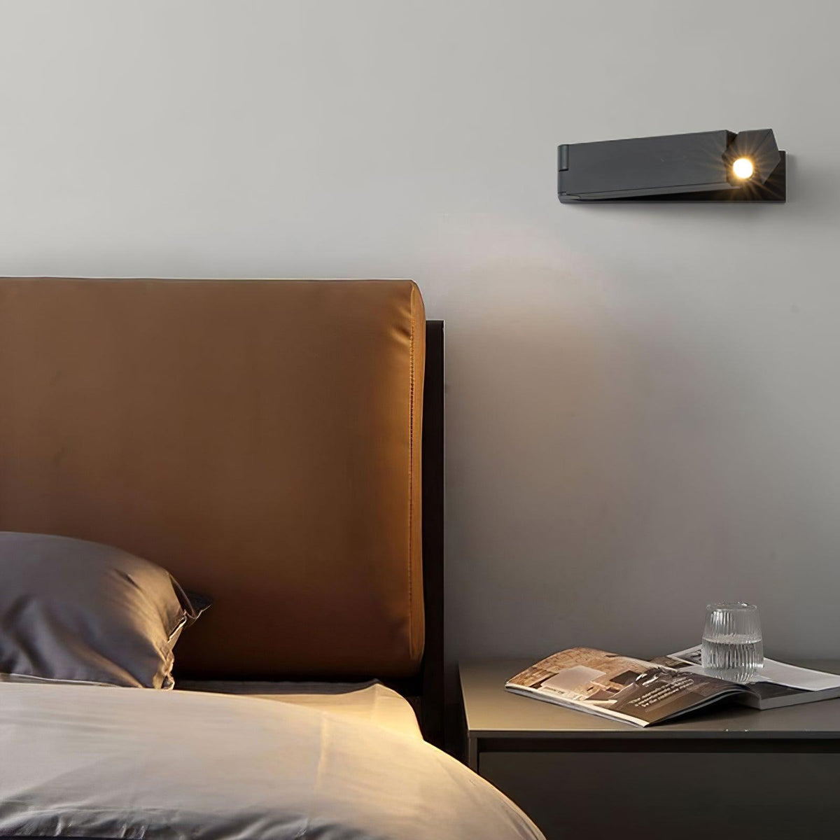 LED-Wandleuchte Aluminiumlegierung Körper Matt Schwarz Nickel Minimalistisch