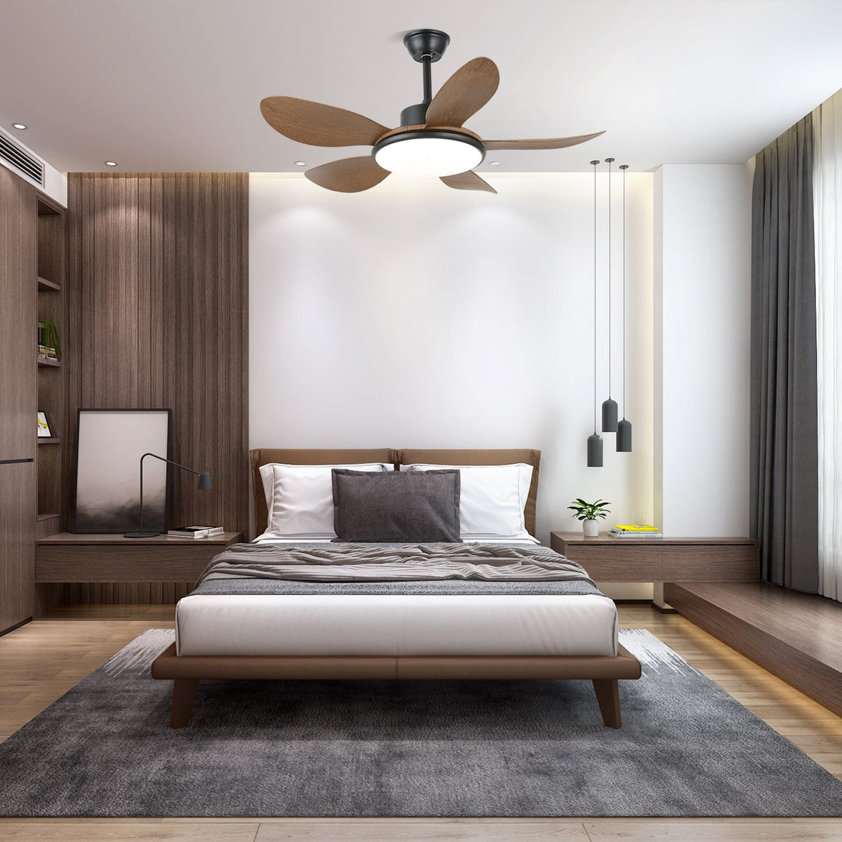 Tirenor Deckenventilator mit Beleuchtung aus Holz