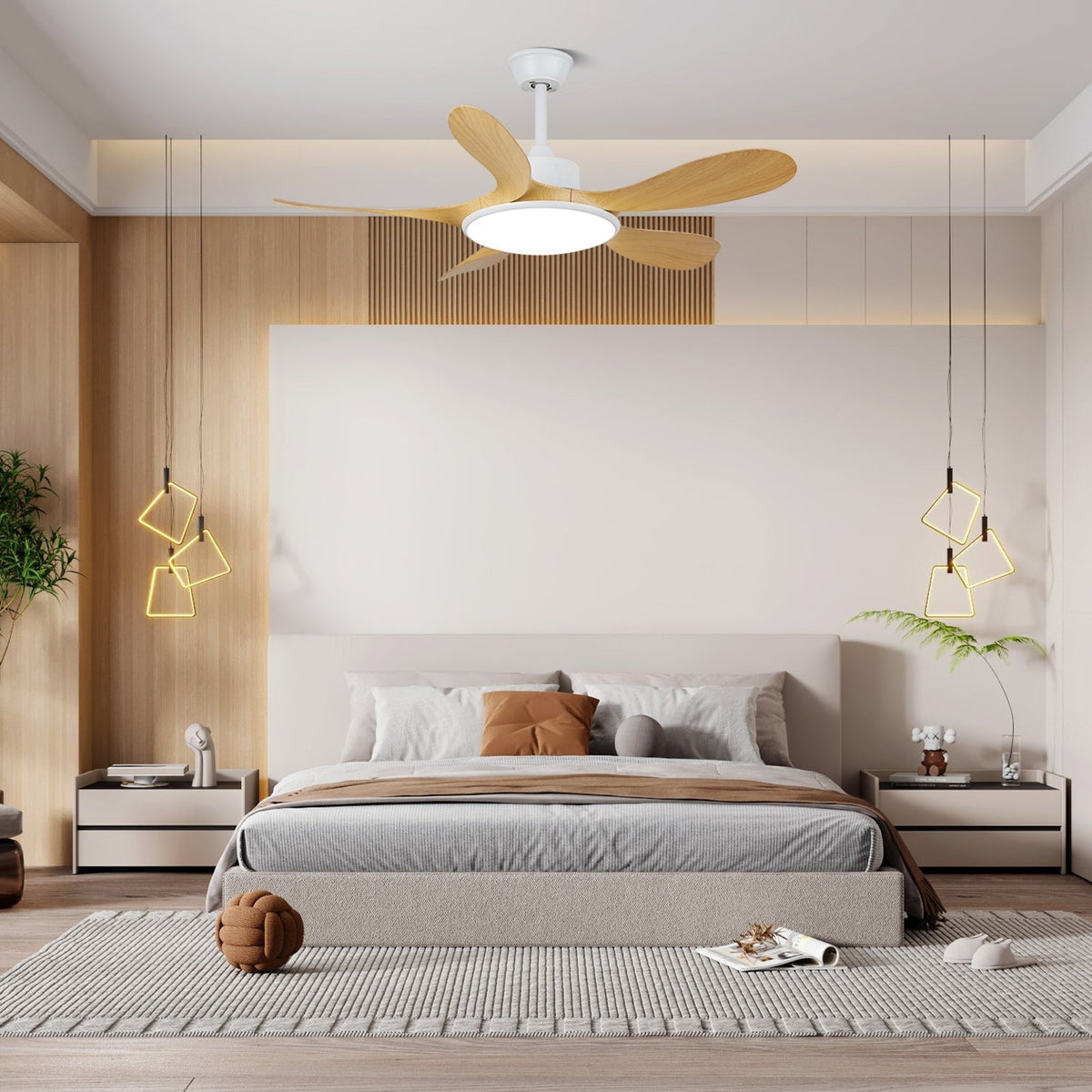 Tirenor Deckenventilator mit Beleuchtung aus Holz