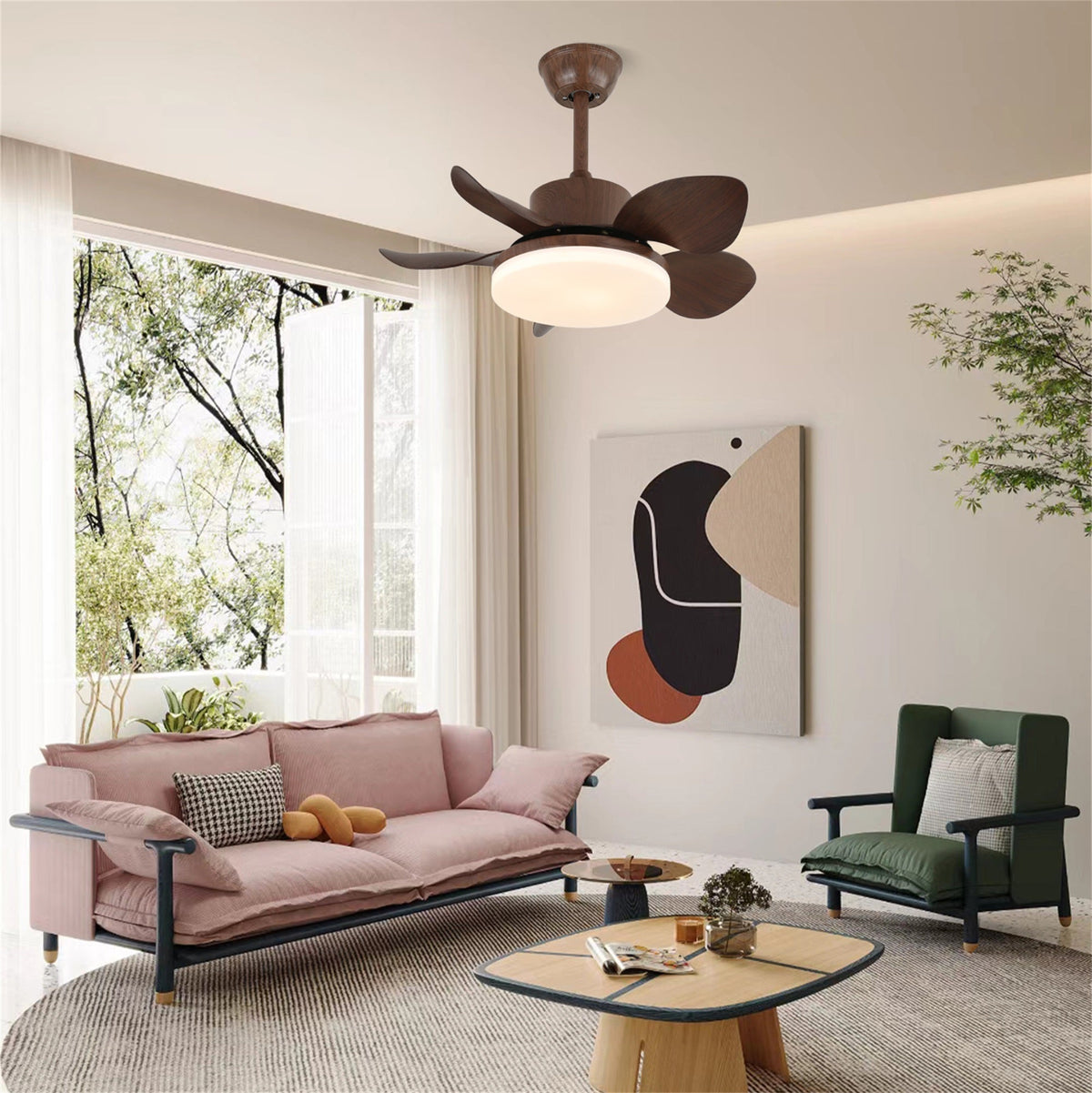 Alenya Deckenventilator mit Beleuchtung aus Holz