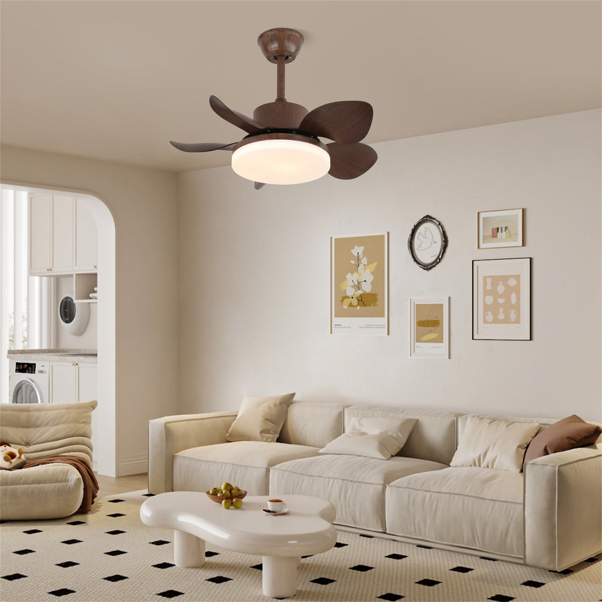 Alenya Deckenventilator mit Beleuchtung aus Holz
