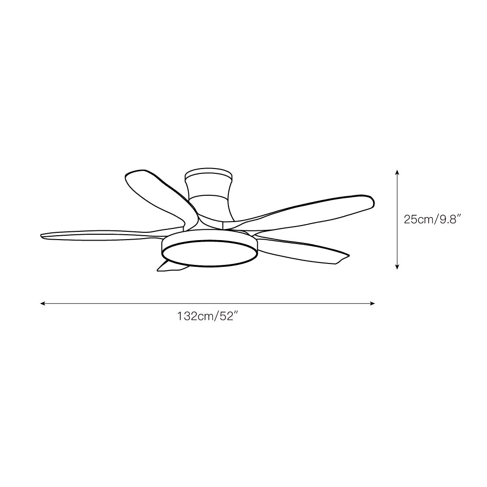 Teriinena Deckenventilator mit Beleuchtung