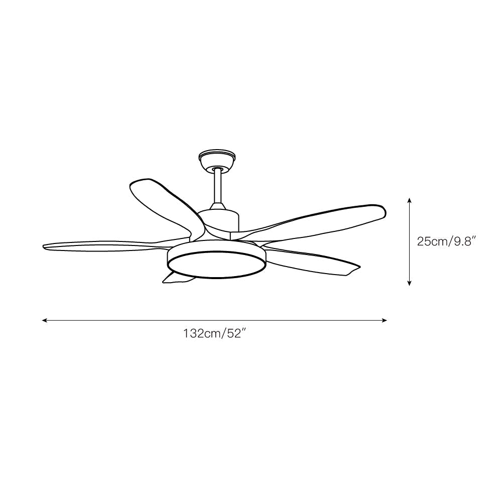 Teriinena Deckenventilator mit Beleuchtung