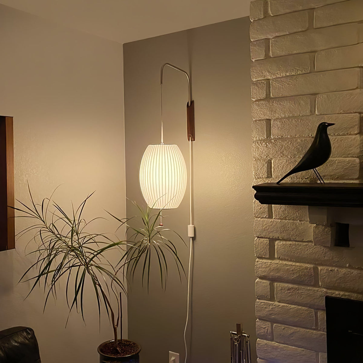 Evphael Premium nordische Kunst-Wandleuchte mit Kugel in Kieselsteinform