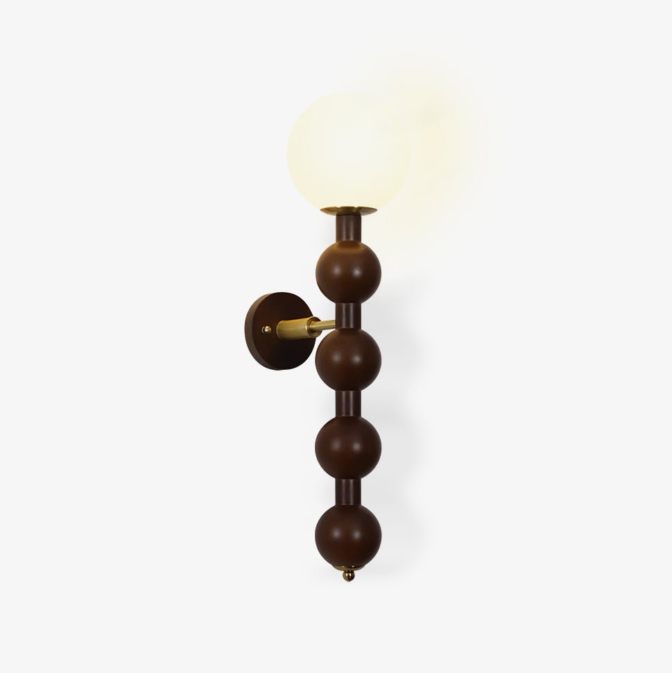 Olaeia zeitgenössische minimalistische Wandleuchte mit Holzaufsatz und Milchglas