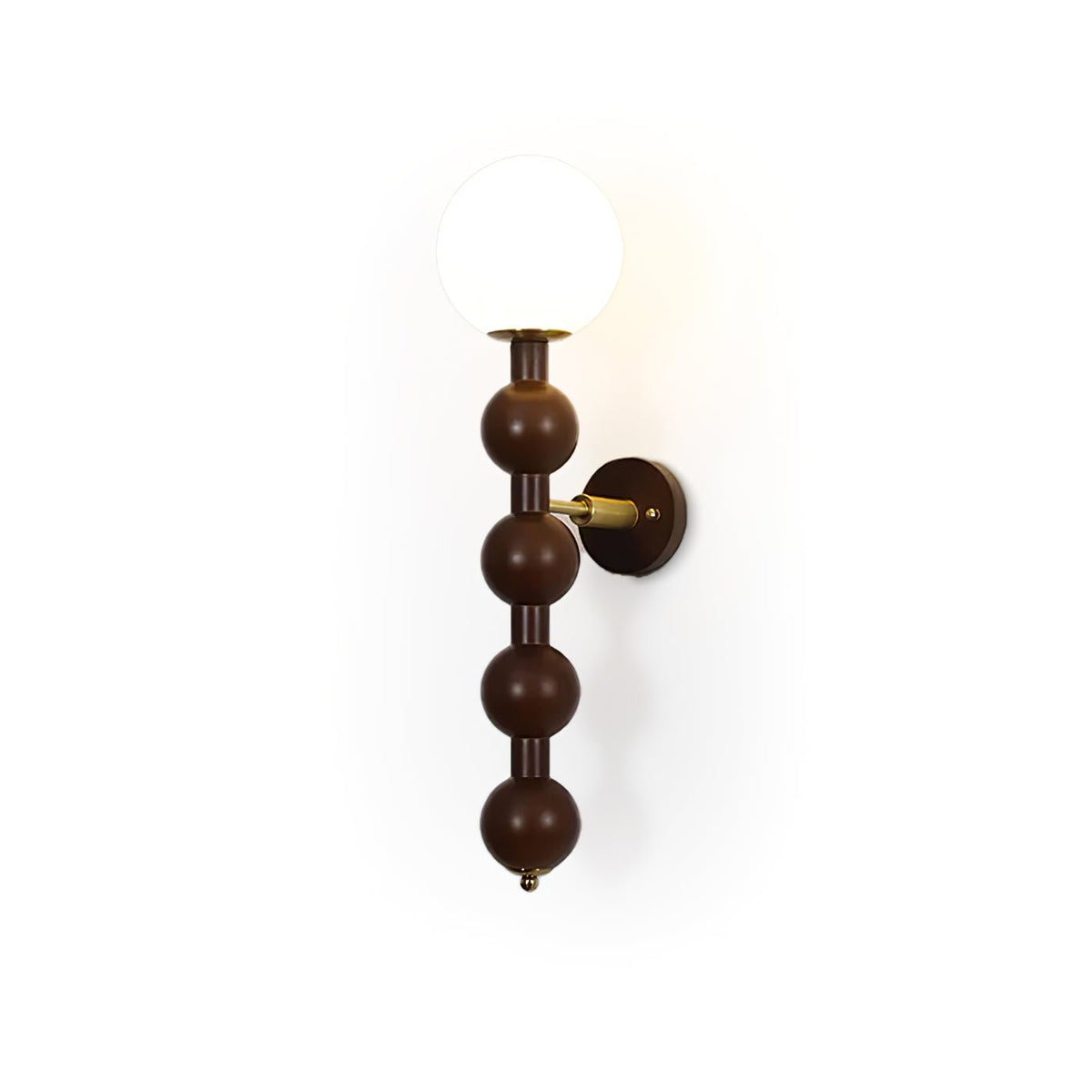 Olaeia zeitgenössische minimalistische Wandleuchte mit Holzaufsatz und Milchglas