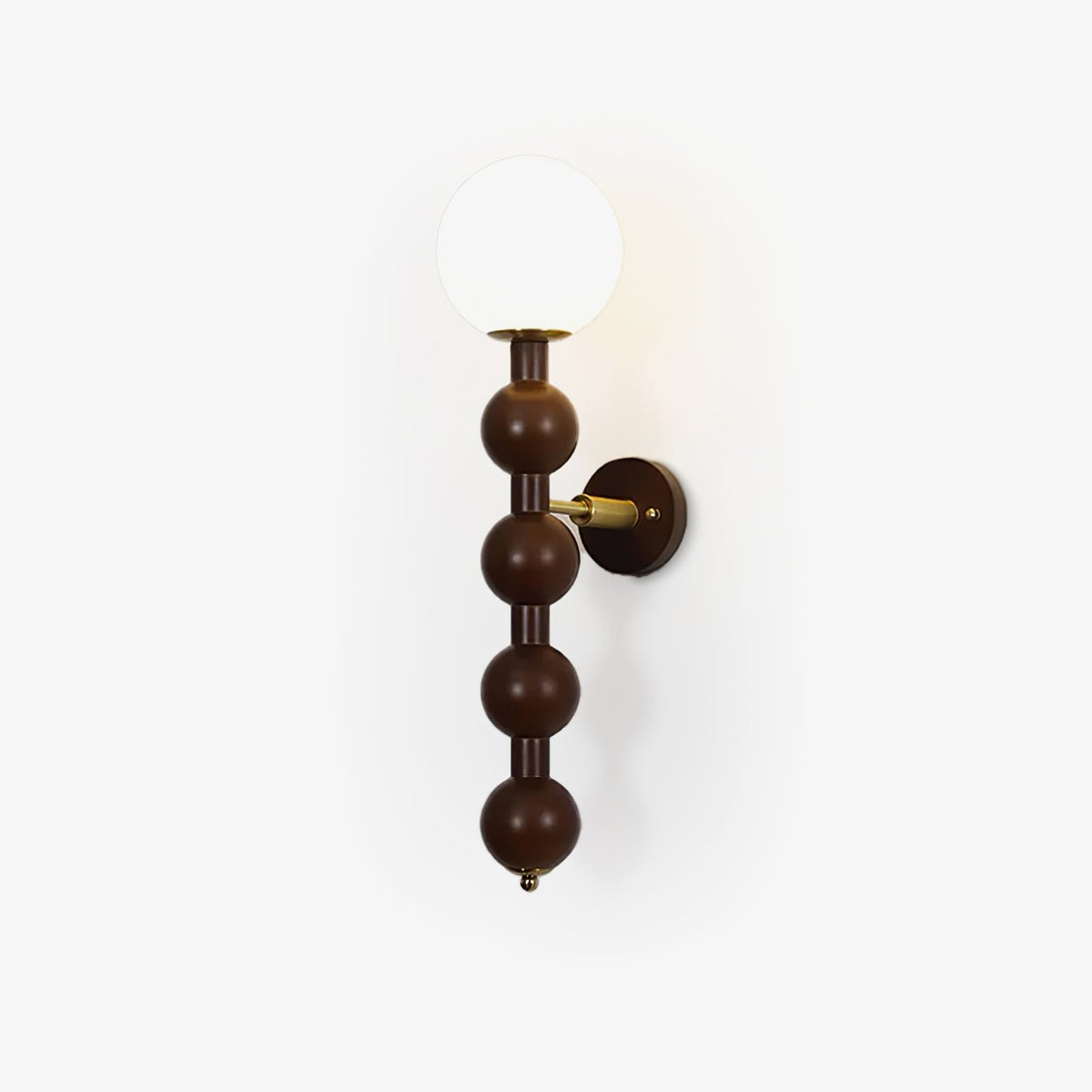 Olaeia zeitgenössische minimalistische Wandleuchte mit Holzaufsatz und Milchglas