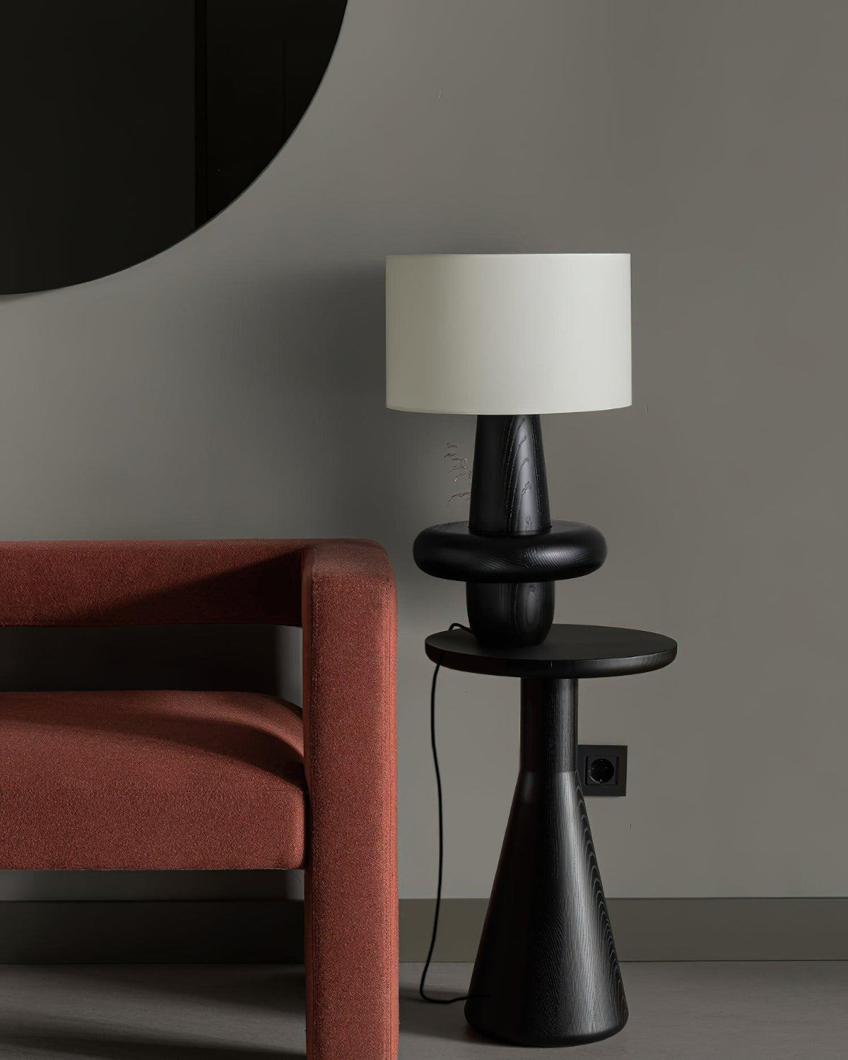 Ring Minimalistische Tischleuchte aus Holz