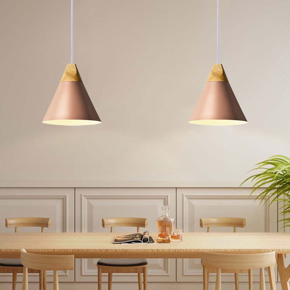 Valentina Modern LED Pendelleuchte Holz Metall Wohnzimmer Schlafzimmer