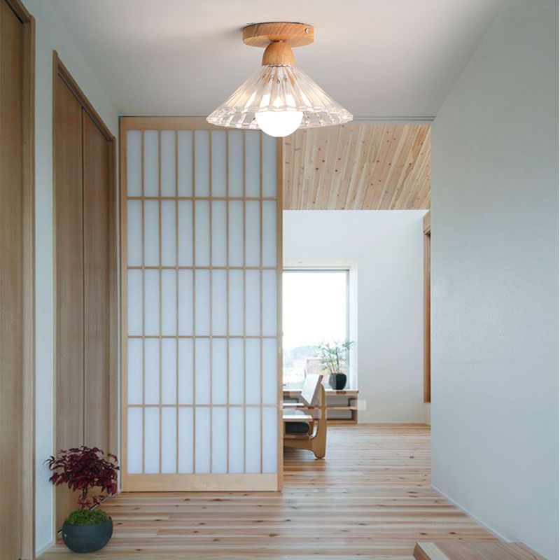 Arisha Modern LED Deckenleuchte Klar Wohn/Schlaf/Ess/Kinderzimmer Holz&Glas