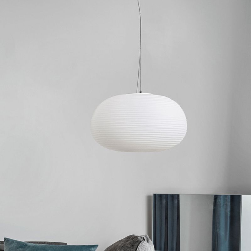 Ritta Designer Einfache LED Pendelleuchte Weiß Schlafzimmer Glas/Metall 3 Größen