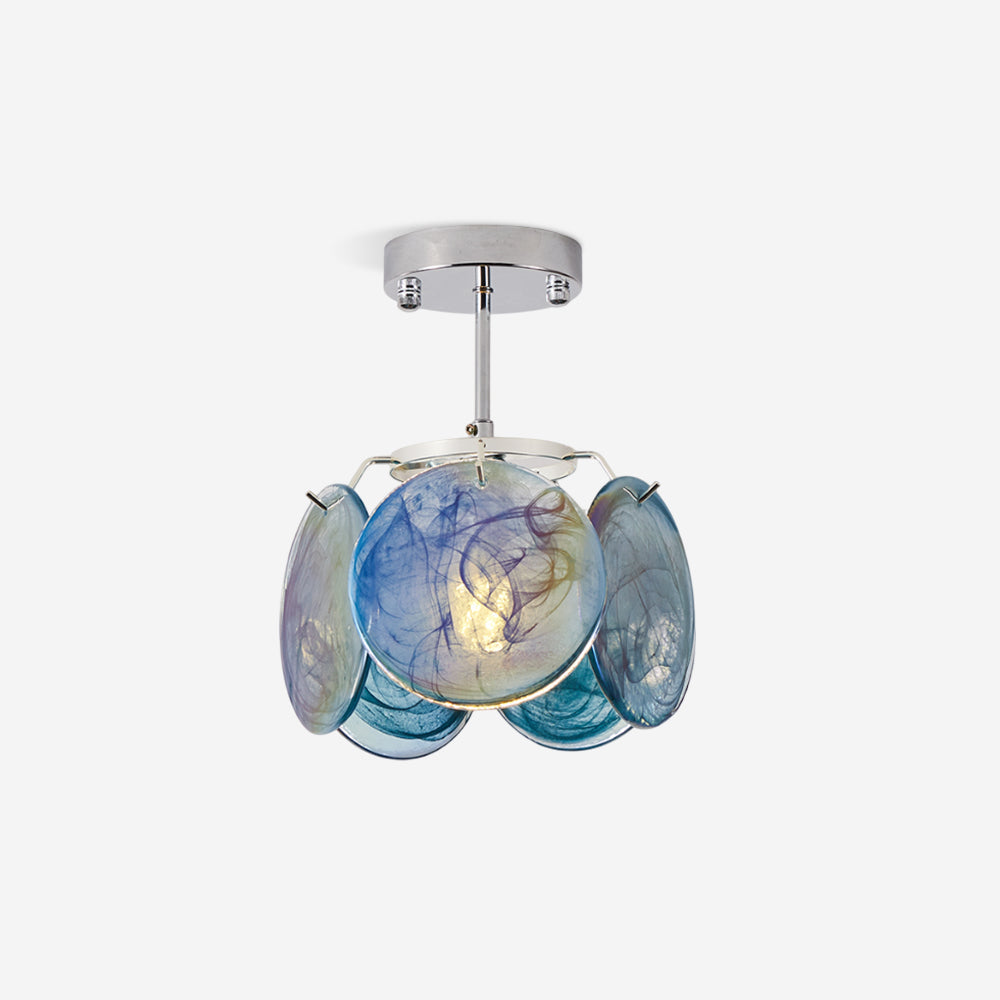 Lenira Deckenleuchte aus Kunstglas in Blau, modern