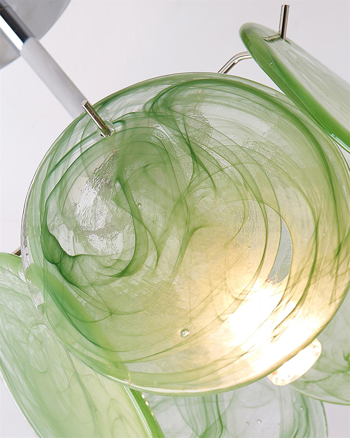 Lenira Deckenleuchte aus Kunstglas in Blau, modern