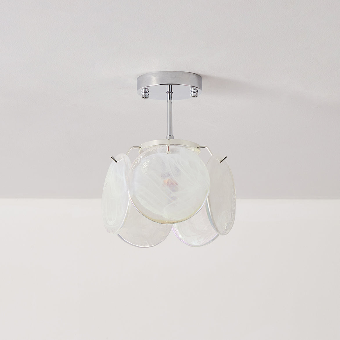 Lenira Deckenleuchte aus Kunstglas in Blau, modern