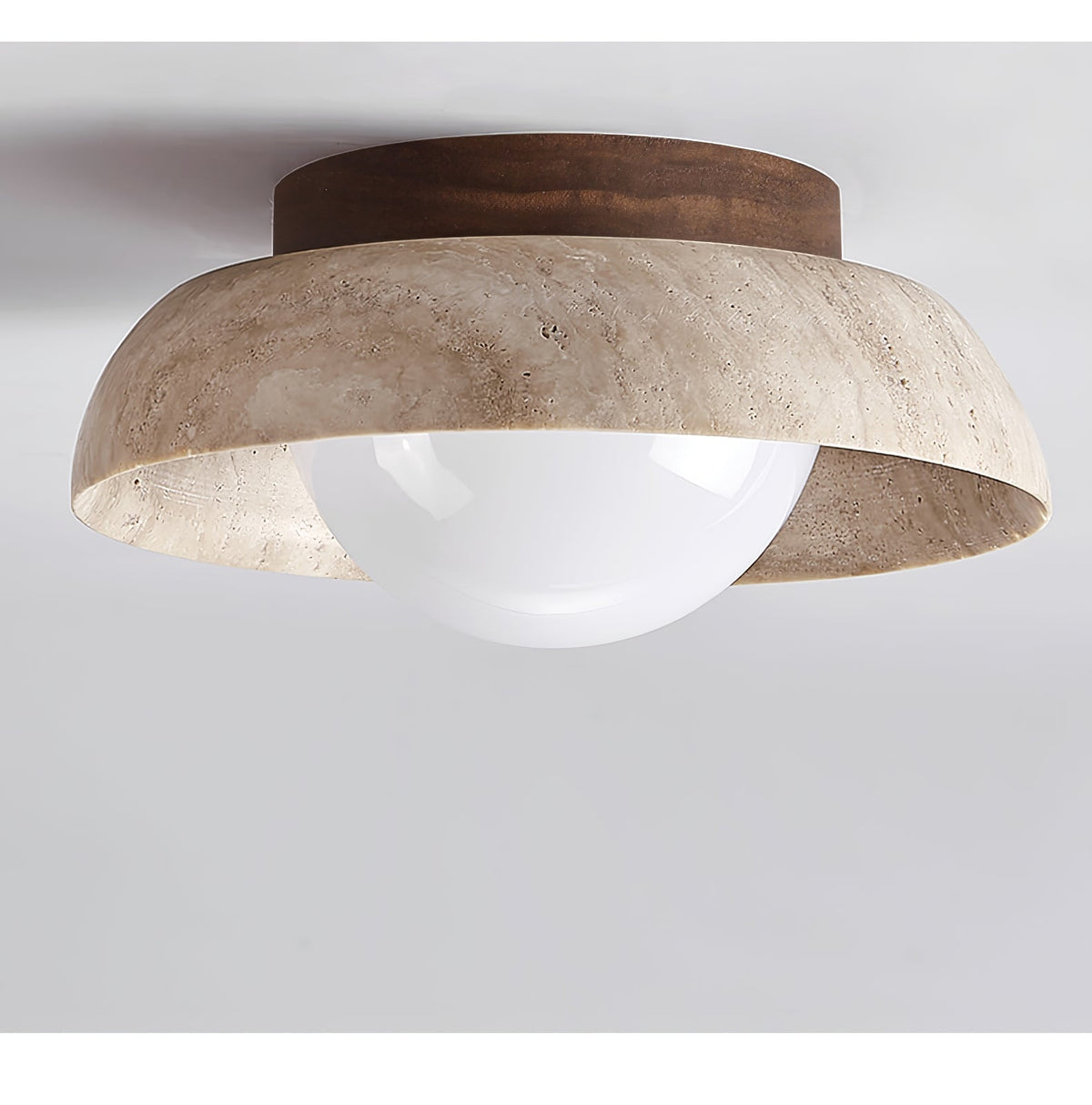 Anya Disc-Dome Travertine Deckenleuchte