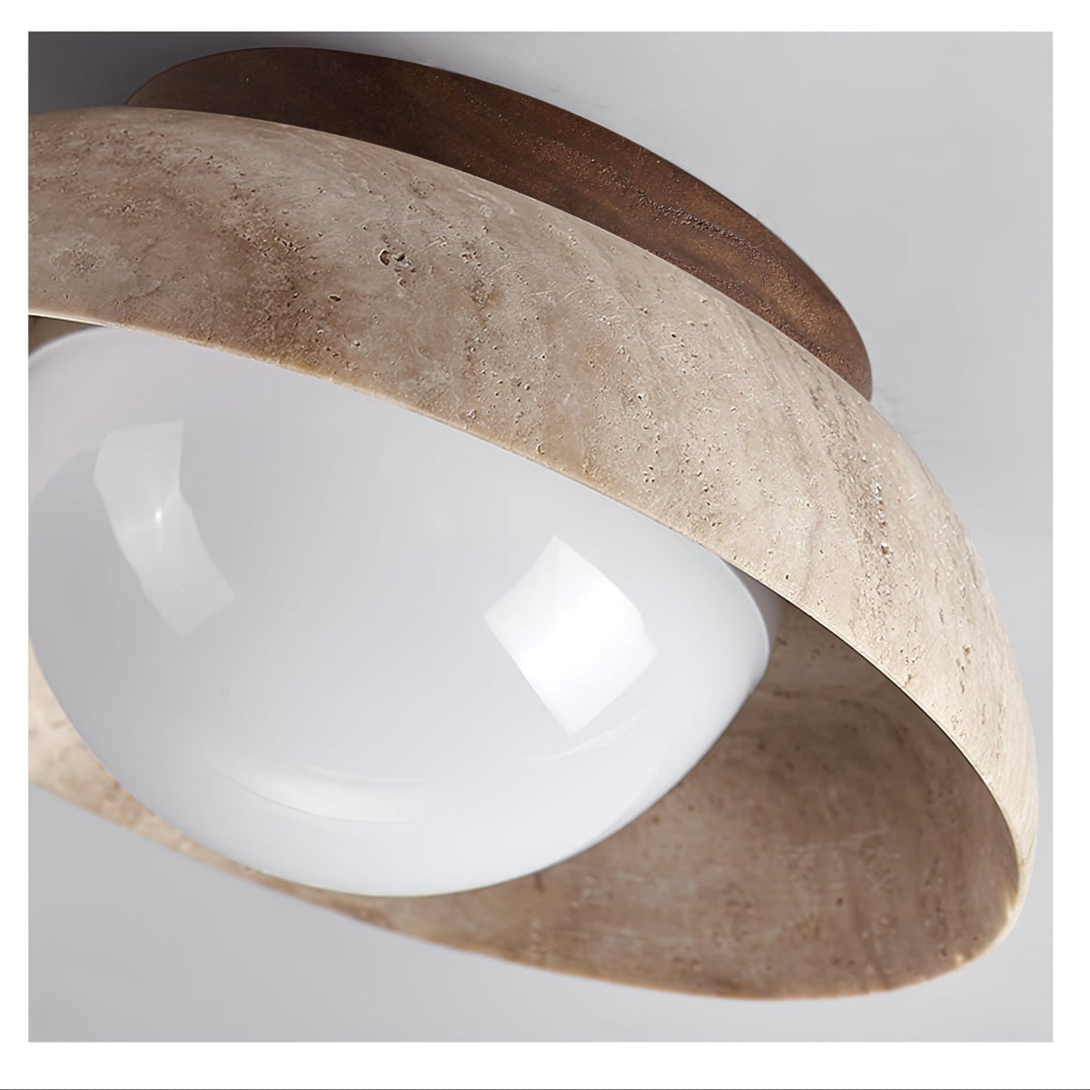 Anya Disc-Dome Travertine Deckenleuchte