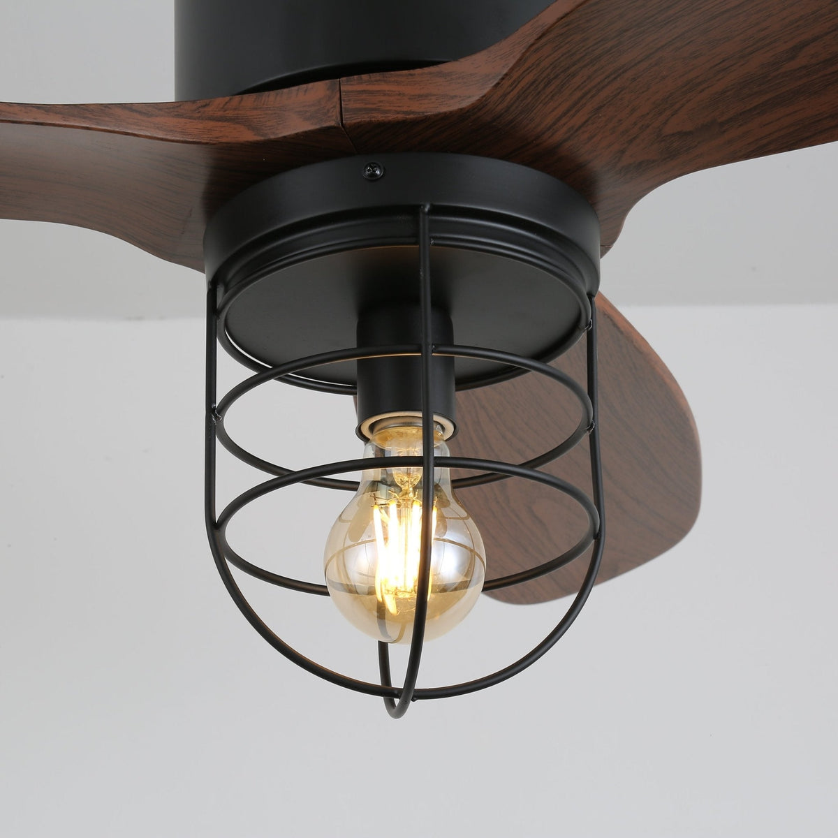 Brisora Industrieller Deckenventilator mit Beleuchtung aus Holz