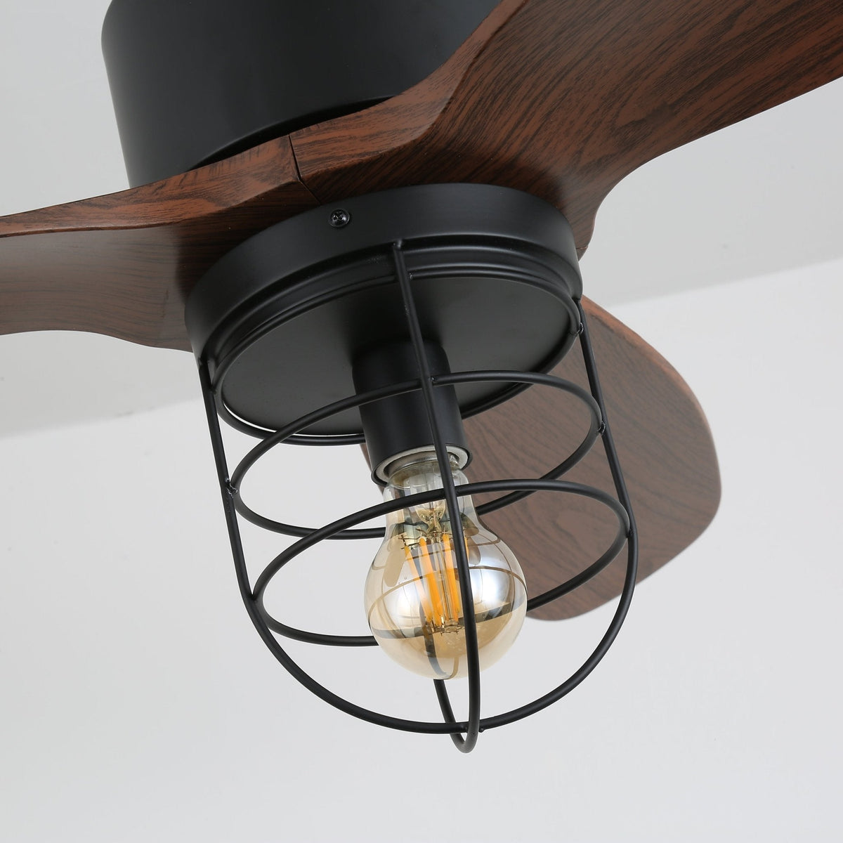 Brisora Industrieller Deckenventilator mit Beleuchtung aus Holz