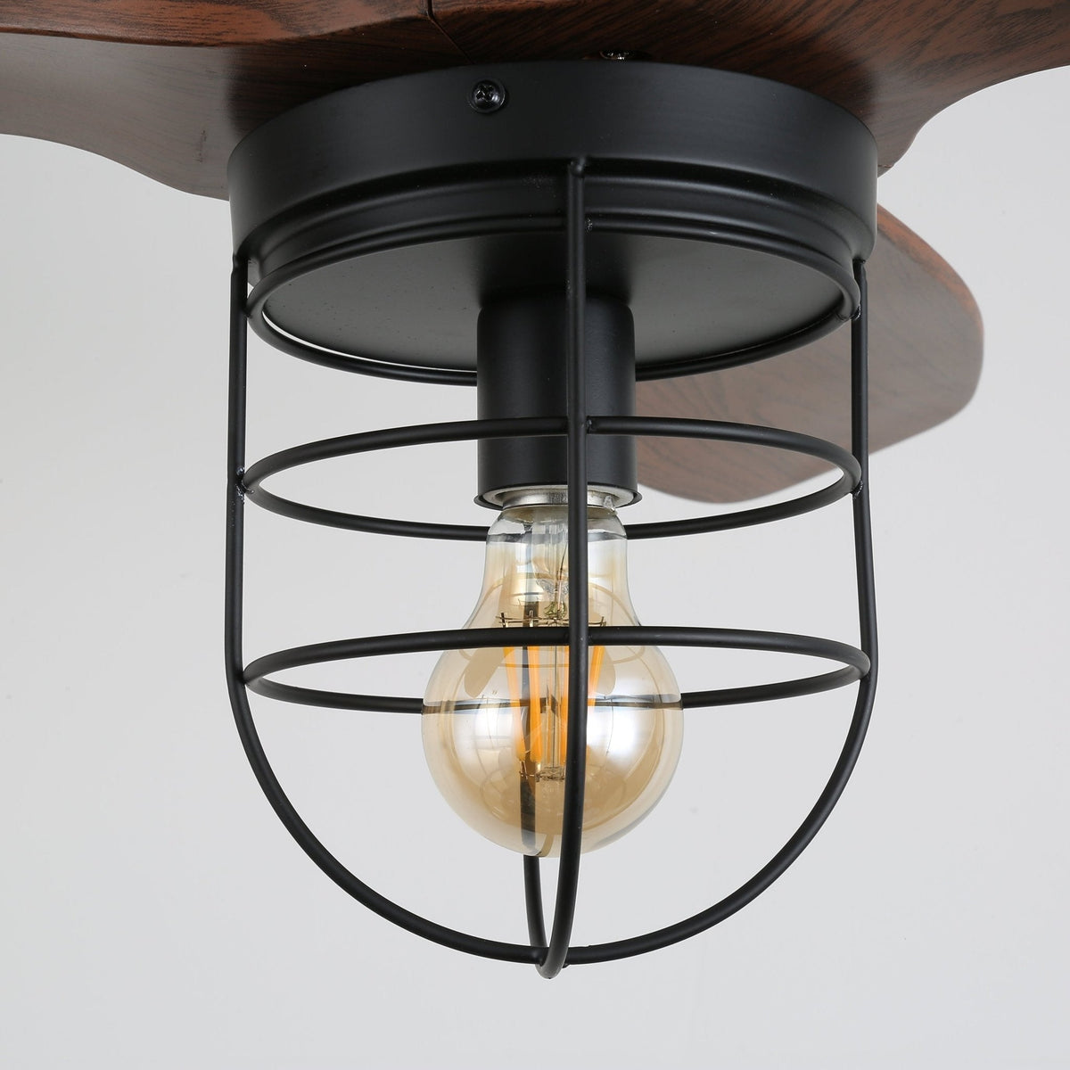 Brisora Industrieller Deckenventilator mit Beleuchtung aus Holz
