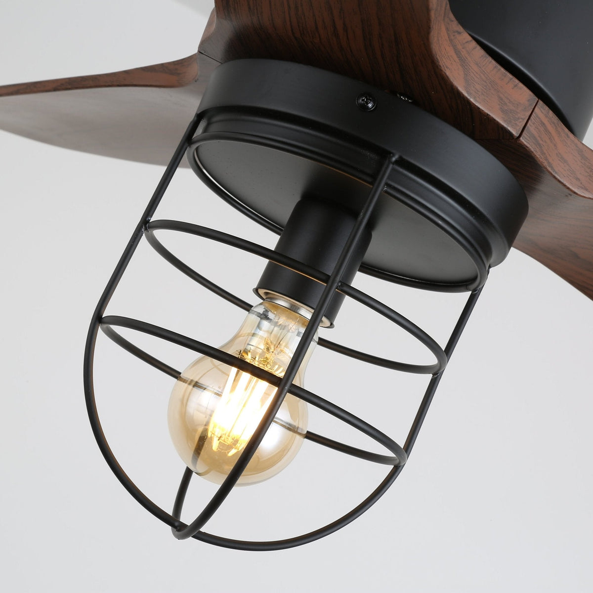 Brisora Industrieller Deckenventilator mit Beleuchtung aus Holz