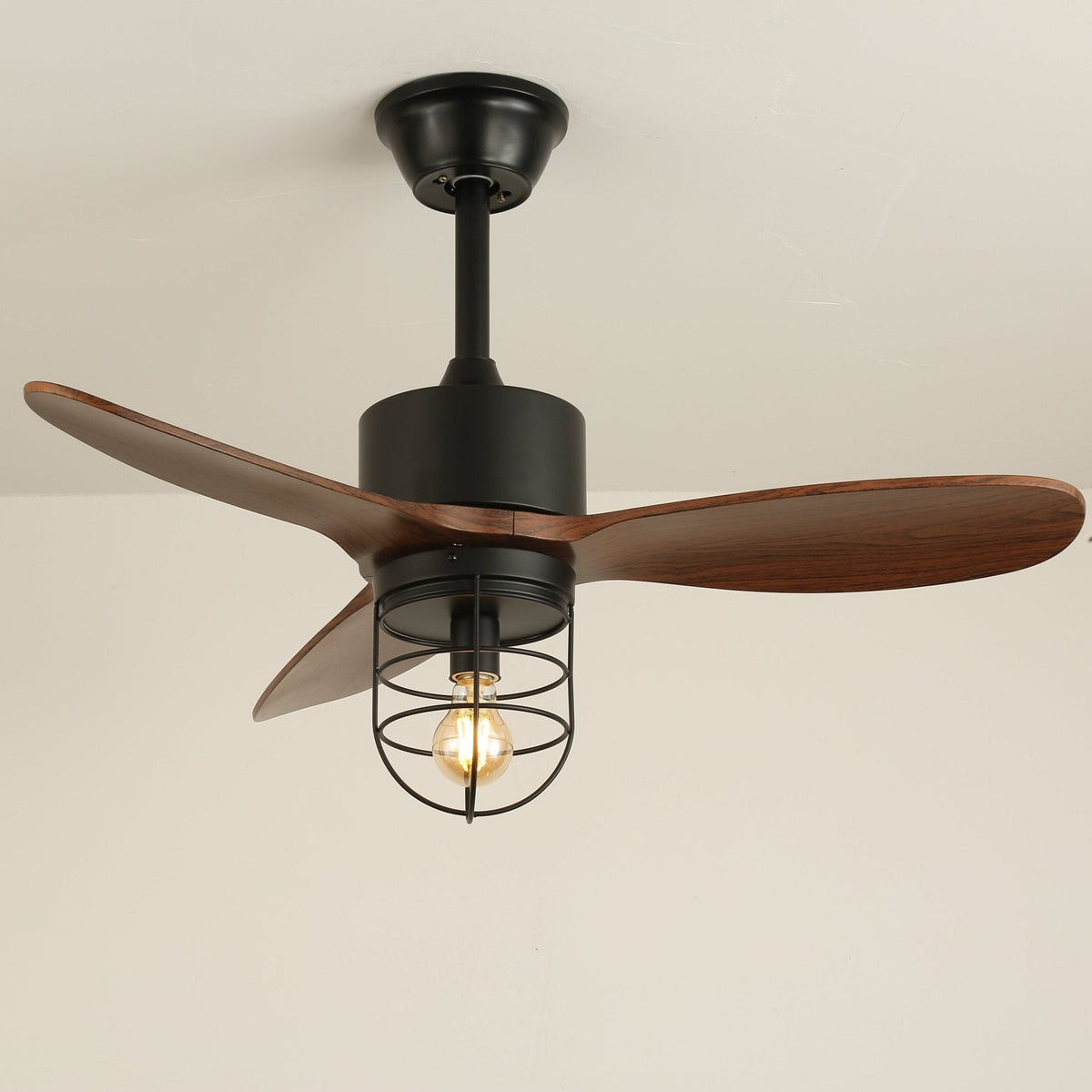 Brisora Industrieller Deckenventilator mit Beleuchtung aus Holz
